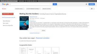 
                            8. Walling Out the Insiders: Controlling Access to Improve ... - Google Books-Ergebnisseite