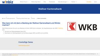 
                            8. Walliser Kantonalbank (WKB) - E-banking mit Winbiz