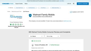 
                            9. Walmart Family Mobile - ConsumerAffairs.com