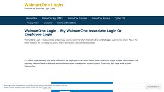 
                            2. WalmartOne Login | www.Walmartone.com Associate / Employee Login