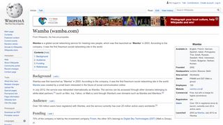 
                            6. Wamba (wamba.com) - Wikipedia