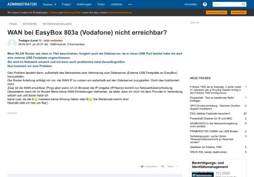 
                            12. WAN bei EasyBox 803a (Vodafone) nicht erreichbar - Administrator