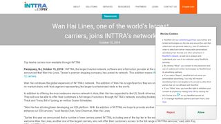 
                            11. Wan Hai Lines, one of the world's largest carriers, joins INTTRA's ...