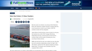 
                            12. Wan Hai orders 12 new feeders - FullAvanteNews