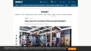 
                            11. Wann kann ich vorzeitig im Fitnessstudio kündigen? - Die Welt