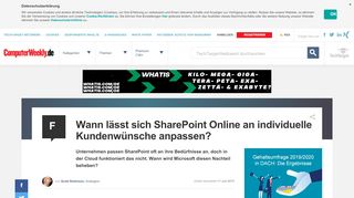 
                            5. Wann lässt sich SharePoint Online an individuelle Kundenwünsche ...