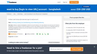 
                            13. want to buy [login to view URL] account - bangladesh | Advertising ...
