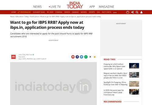 
                            11. Want to go for IBPS RRB? Apply now at ibps.in, application process ...