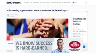 
                            9. Want to Volunteer in the Holidays? | EduConnect | ONLINE