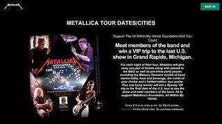 
                            11. Want to win Tickets to meet Metallica at their show & have a chance to ...