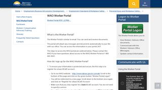 
                            6. WAO Worker Portal - Province of British Columbia - Government of B.C.