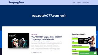 
                            13. wap.potato777.com login Archives | Kampungemas | SBOBET Login ...
