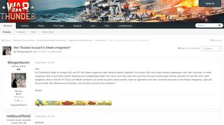 
                            3. War Thunder Account in Steam integrieren? - Lehranstalt - War ...