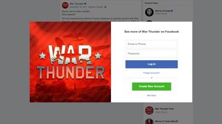 
                            5. War Thunder - [Game server state update] Dear players!... | Facebook