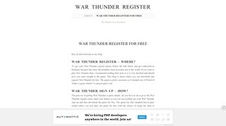 
                            6. War Thunder Register | War Thunder Free Download
