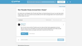 
                            12. War Thunder Steam Account bzw. Steam? - Gutefrage