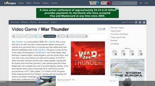 
                            12. War Thunder (Video Game) - TV Tropes