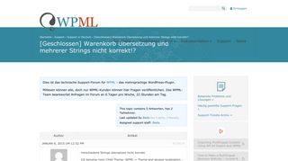 
                            4. Warenkorb Übersetzung und mehrerer Strings nicht korrekt!? - WPML