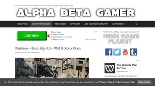 
                            8. Warface – Beta Sign Up (PS4 & Xbox One) | Alpha Beta Gamer