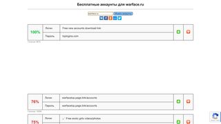 
                            1. warface.ru - бесплатные аккаунты, пароли и логины