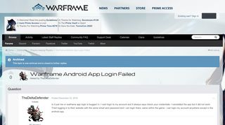 
                            2. Warframe Android App Login Failed - Players helping Players ...