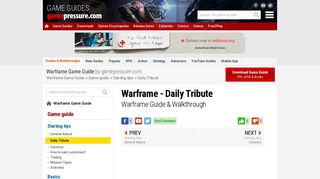 
                            12. Warframe - Daily Tribute - Warframe Game Guide | gamepressure.com