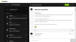 
                            6. Warframe Login Failed - GeForce Forums