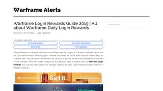 
                            9. Warframe Login Rewards Review | Changes to Login Rewards ...