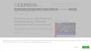 
                            11. Warframe news: Ash Prime free Twitch giveaway, Nintendo Switch ...