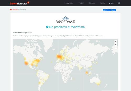 
                            13. Warframe outage map - Downdetector