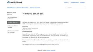 
                            7. Warframe Server-Zeit – WARFRAME Support