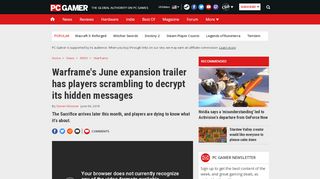 
                            10. Warframe's June expansion trailer has players scrambling to decrypt ...