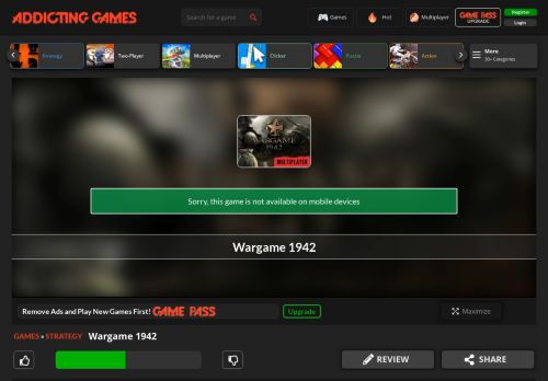 
                            12. Wargame 1942 - Free Online Strategy Games from AddictingGames