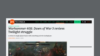 
                            9. Warhammer 40K: Dawn of War 3 review: Twilight struggle | Ars Technica