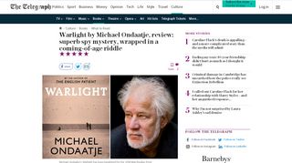 
                            9. Warlight by Michael Ondaatje, review: superb spy mystery, wrapped in ...