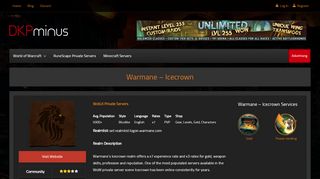 
                            6. Warmane – Icecrown WoW Private Server - DKPminus