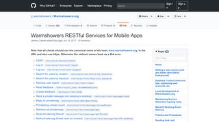 
                            12. Warmshowers RESTful Services for Mobile Apps - GitHub