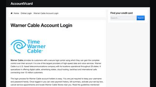
                            7. Warner Cable Account Login | Sign-In Page - AccountsHelp