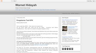 
                            10. Warnet Hidayah: Pengalaman Test KPK