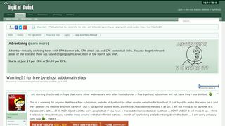 
                            10. Warning!!! for free bytehost subdomain sites - Digital Point Forums