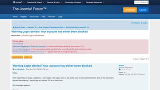 
                            8. Warning Login denied! Your account has either been blocked ...