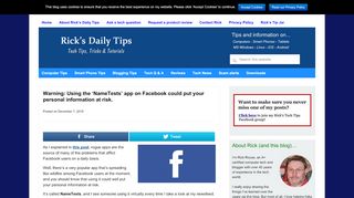
                            11. Warning: Using the 'NameTests' app on Facebook could put your ...