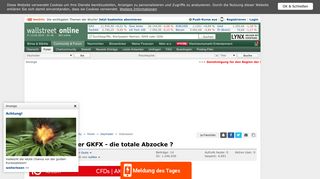 
                            8. Warnung : Broker GKFX - die totale Abzocke ? - Wallstreet Online