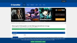 
                            5. Warnung für Onlinespieler vor dem Betrugsunternehmen mmoga ...