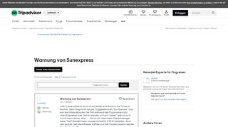 
                            8. Warnung von Sunexpress - Flugreisen Forum, Fragen, Themen ...