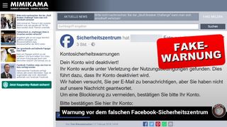 
                            4. Warnung vor dem falschen Facebook-Sicherheitszentrum • mimikama