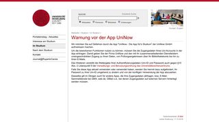 
                            5. Warnung vor der App UniNow - Uni Heidelberg