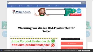 
                            3. Warnung vor dieser DM-Produkttester Seite! • mimikama