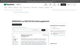 
                            2. WARNUNG vor SEAT24! Ein Erfahrungsbericht - Flugreisen Forum ...