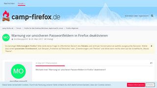 
                            9. Warnung vor unsicheren Passwortfeldern in Firefox deaktivieren ...